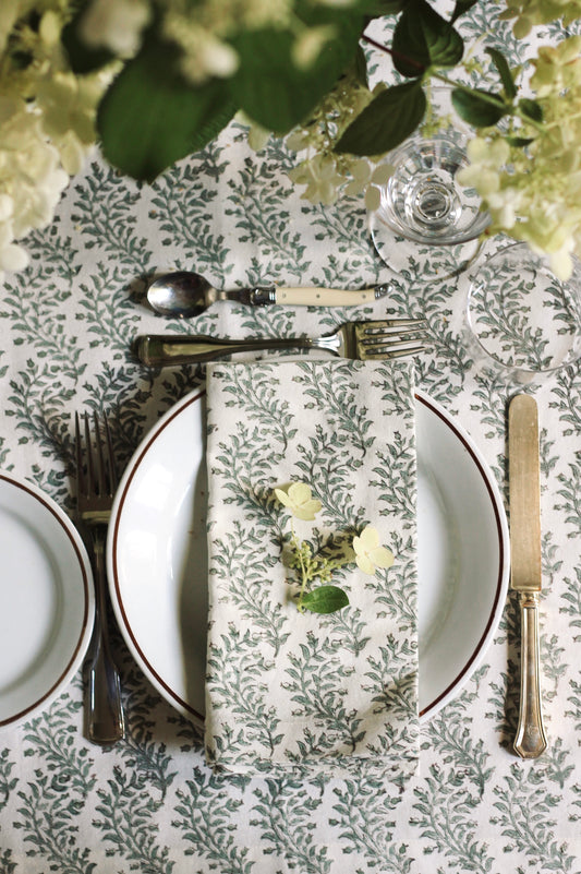 Garland in Sage Stripe Napkins
