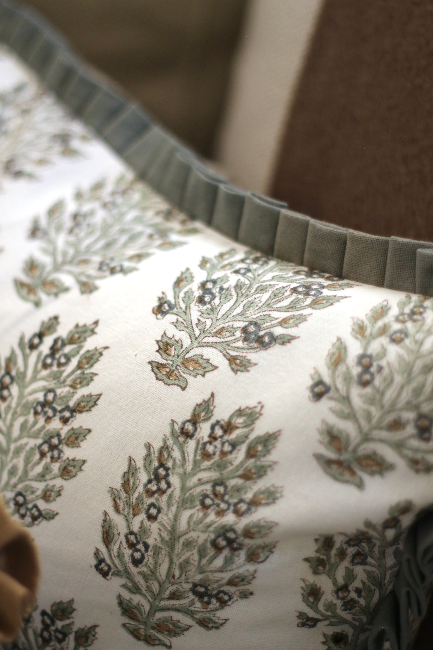 Hydrangea in Slate Pillow Covers with Slate Trim