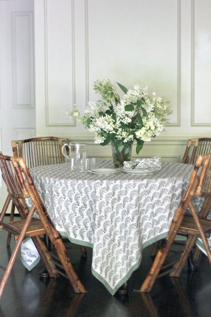 Garland Stripe Tablecloths, Sage