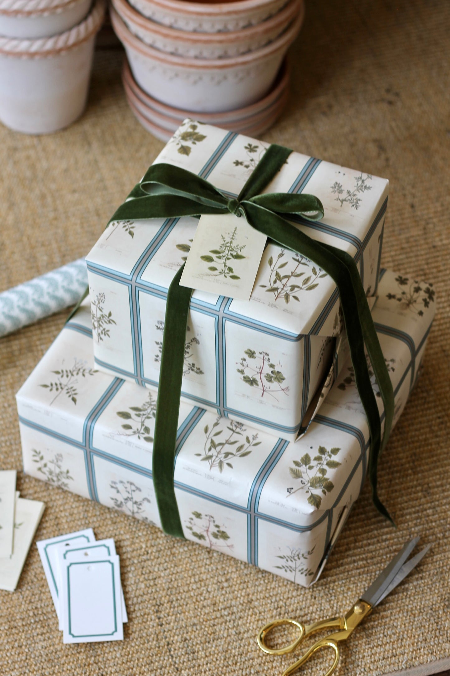 Antique Botanical Wrapping Papers - 4 sheets