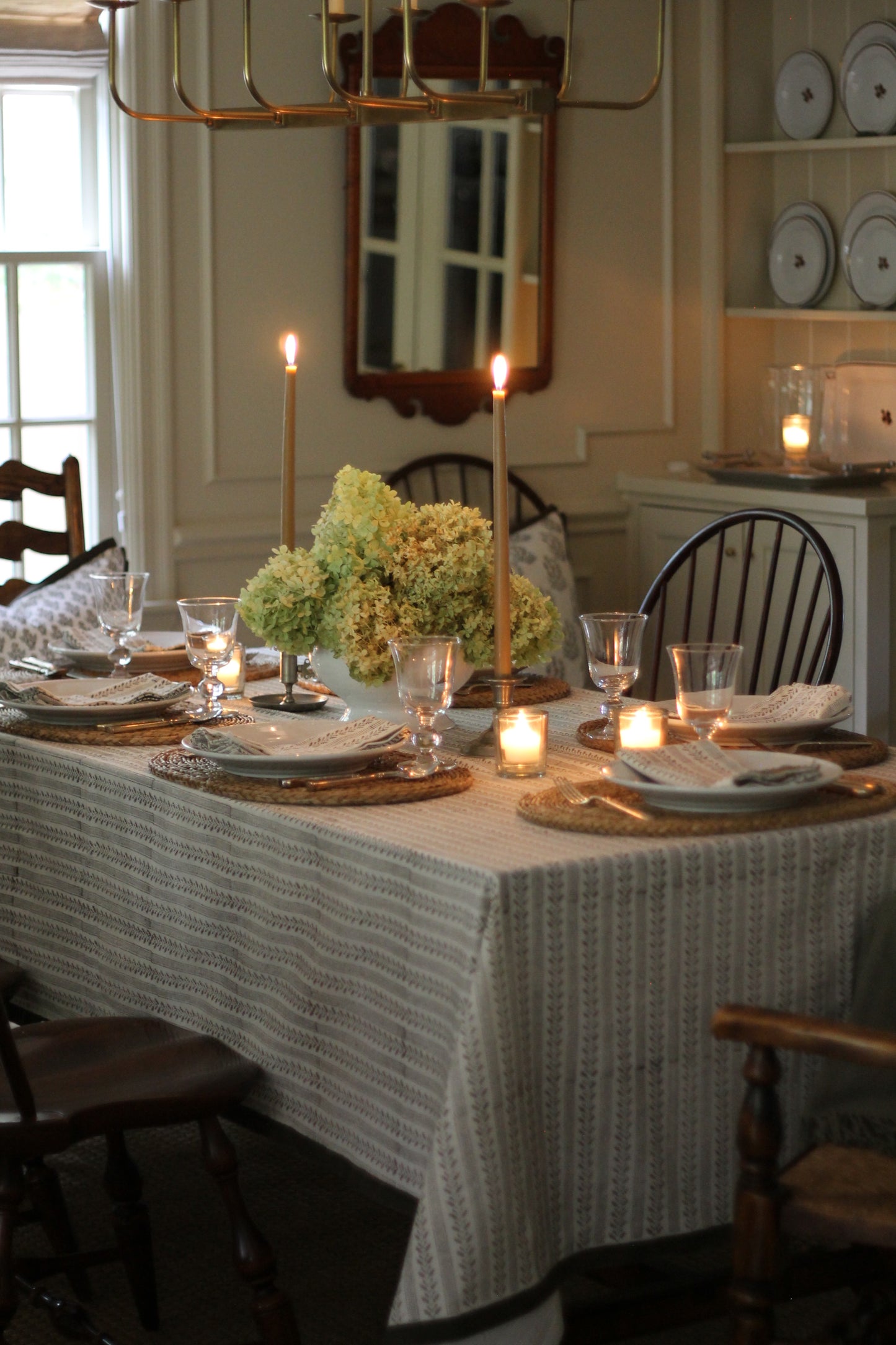 Oak Leaf Ticking Stripe Tablecloths | 2 sizes