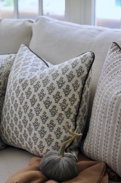 Carie Gold Pillow Covers | Walnut Trim