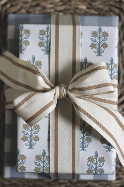 Cotton Striped Ribbon - Antique Gold