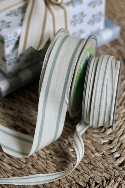 Cotton Striped Ribbon - Antique Gold