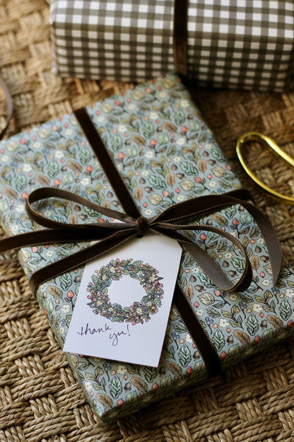 Holiday Harvest Wreath Tags - Set of 10