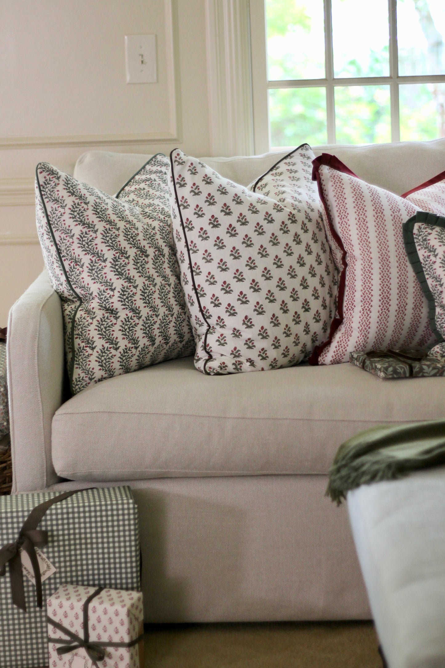 Alison Pillow Covers | Walnut Trim