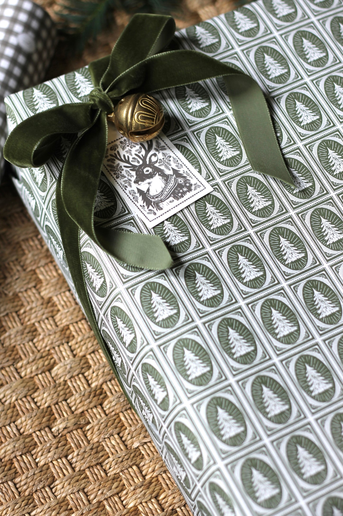 Stamped Tree Wrapping Paper