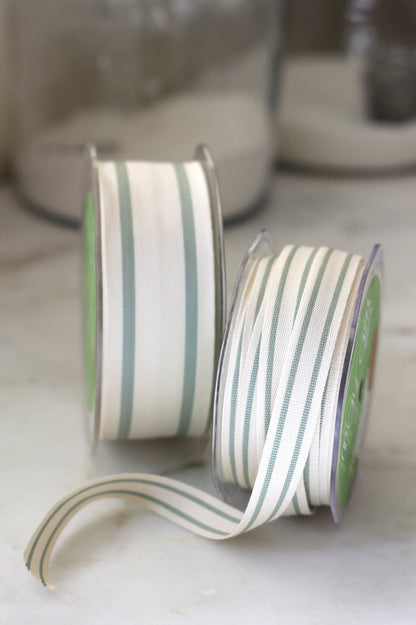 Cotton Striped Ribbon - Jadeite