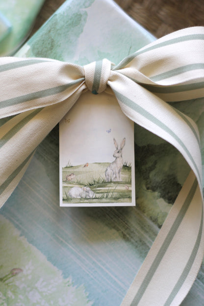 Cotton Striped Ribbon - Jadeite