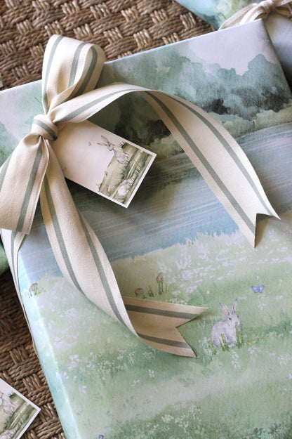 Cotton Striped Ribbon - Jadeite