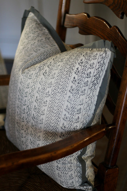 Laurie in Privet Navy Pillow Covers | Blue Trim