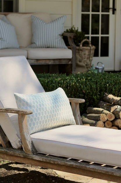 Outdoor Dahlia Pillow Covers in English Blue | 4 Sizes