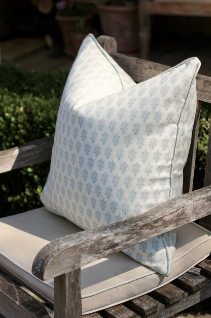 Outdoor Dahlia Pillow Covers in English Blue | 4 Sizes