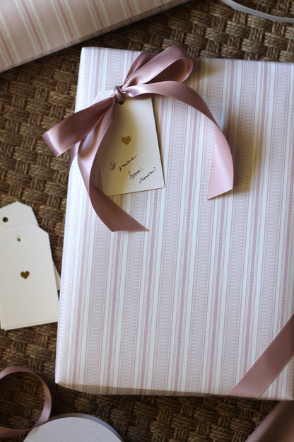Grosgrain Stripe Wrapping Papers in Perfect Pink