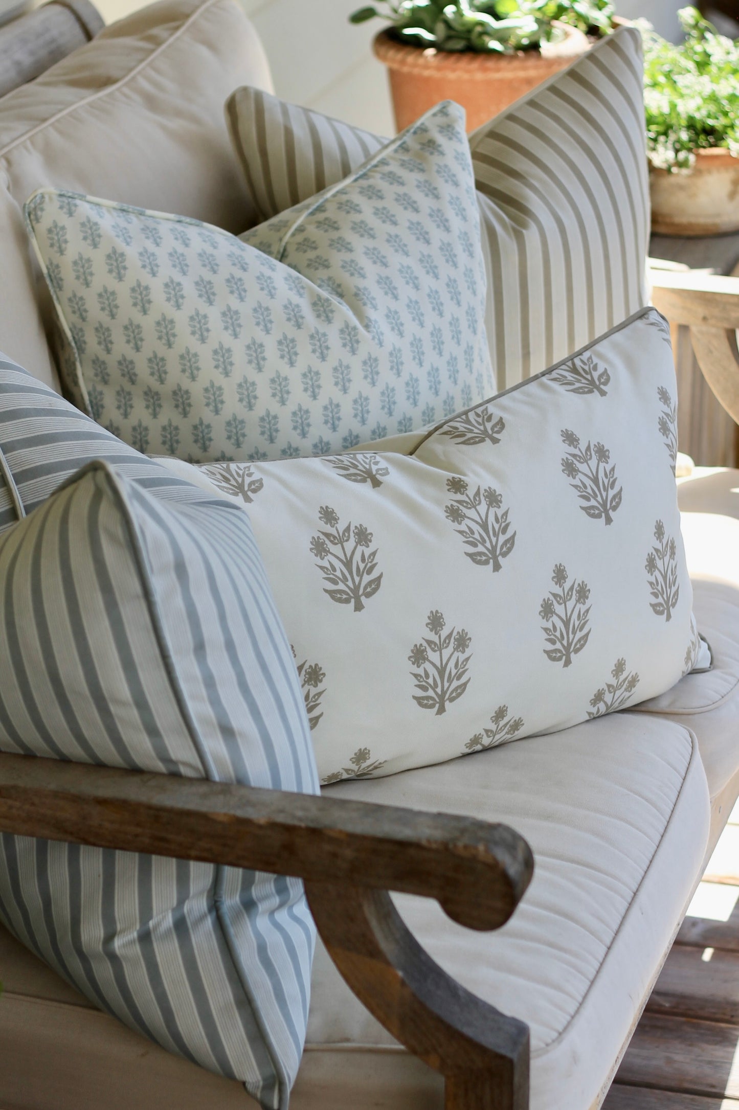 Outdoor Emma Pillow Covers in Wheat | 3 Sizes