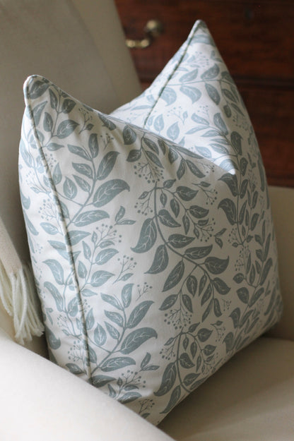 Privet Hedge Pillow Covers in English Blue