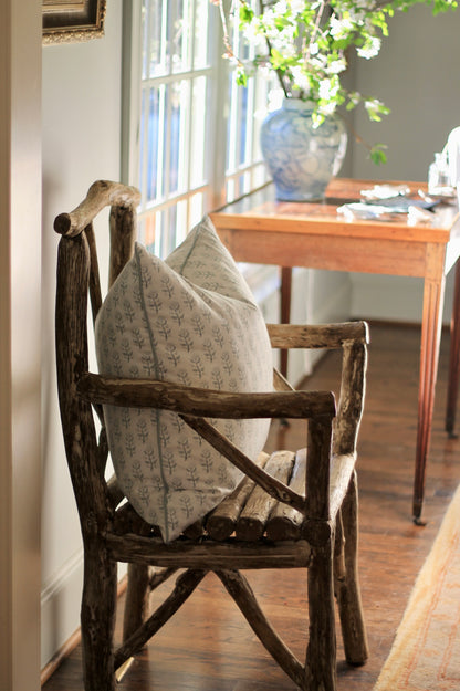 Privet Sprig Pillow Covers in English Blue