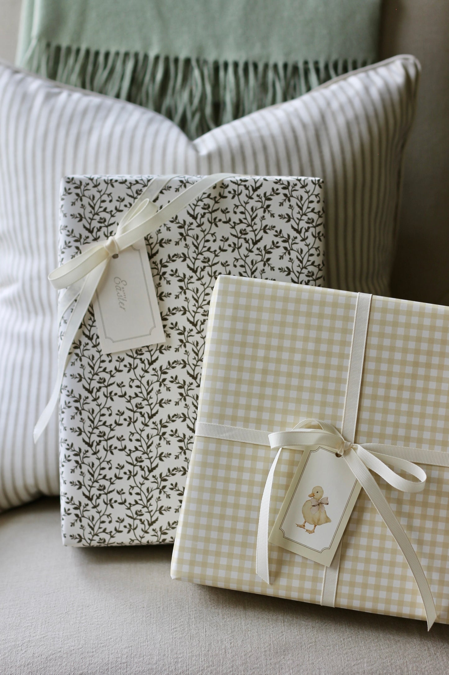 Henry Gingham Wrapping Papers in Butter