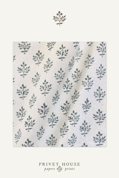Privet Flower in Navy Fabric by the Yard