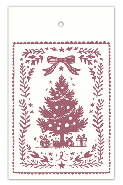 Woodblock Print Tree Tags
