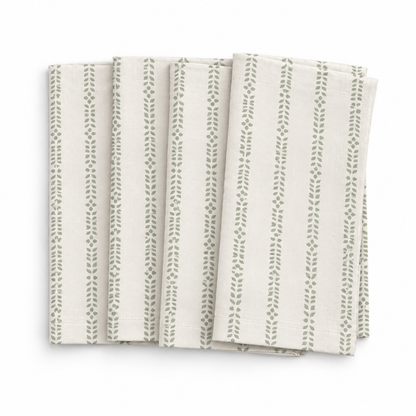 Sage Stripe Napkins