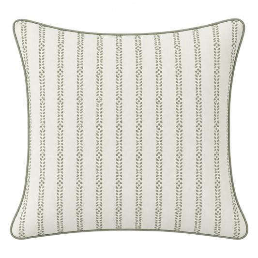Sage Stripe Pillow Covers | Sage Trim