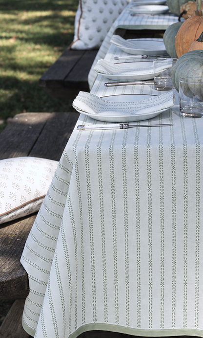 Sage Stripe Tablecloths