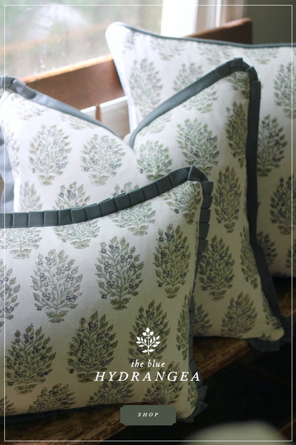 Nantucket Blue Hydrangea Pillow Covers