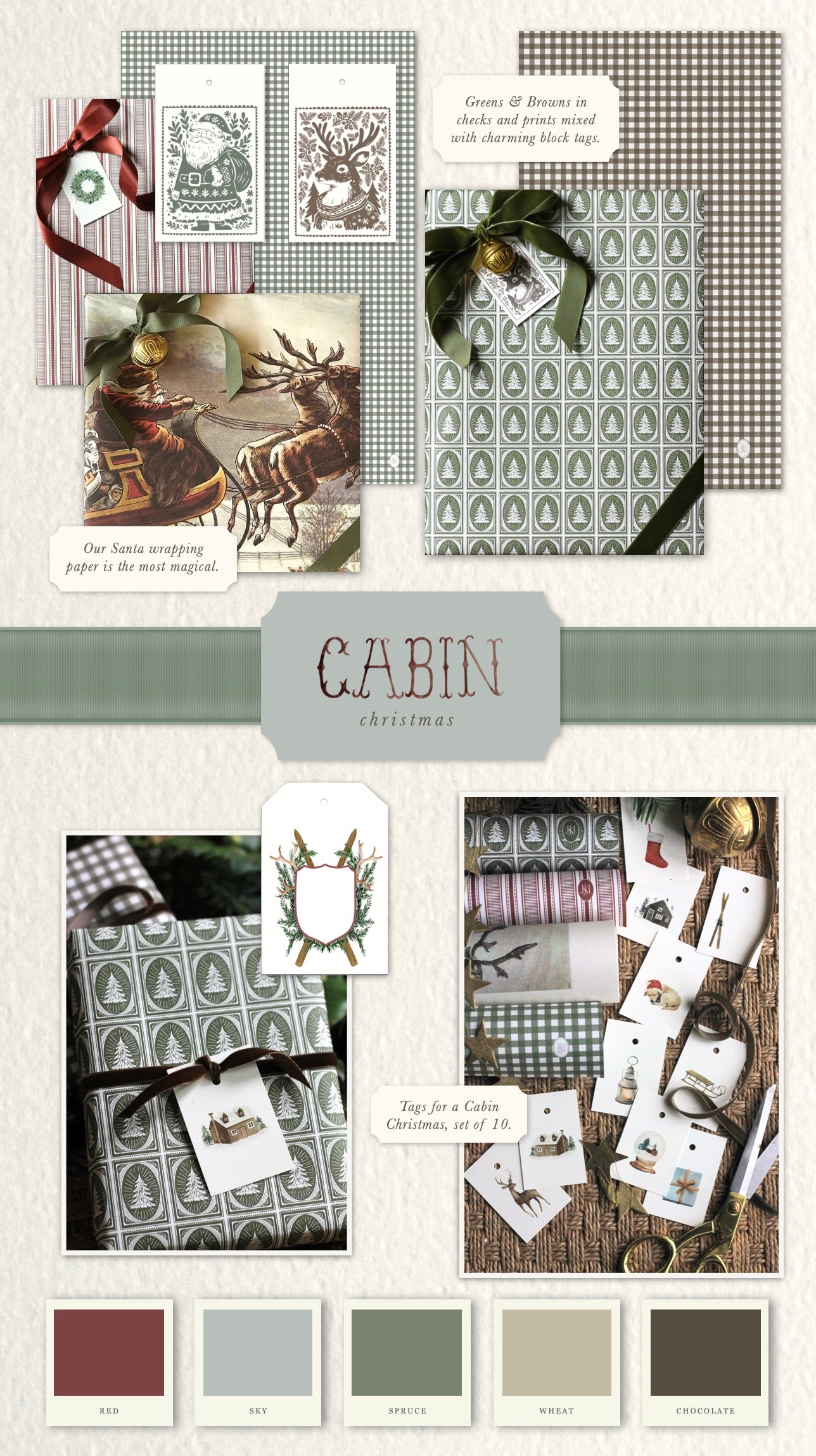 Cabin Christmas Tags - Set of 10