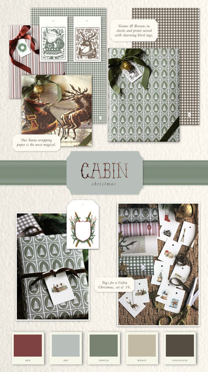 Cabin Christmas Tags - Set of 10