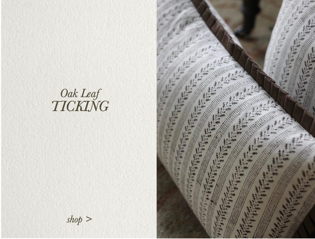 Oak Leaf Ticking Stripe Fabric by the Yard