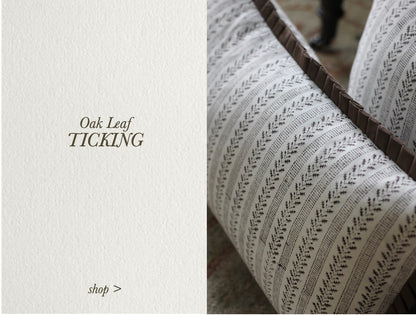 Oak Leaf Ticking Stripe Fabric by the Yard