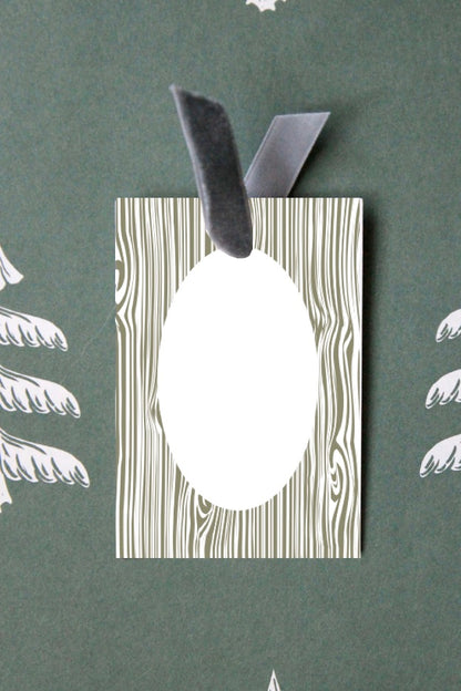 Faux Bois Wood Grain Tags | Set of 10