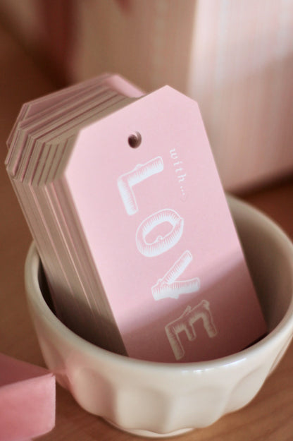 Faux Bois With LOVE Tags - Set of 10
